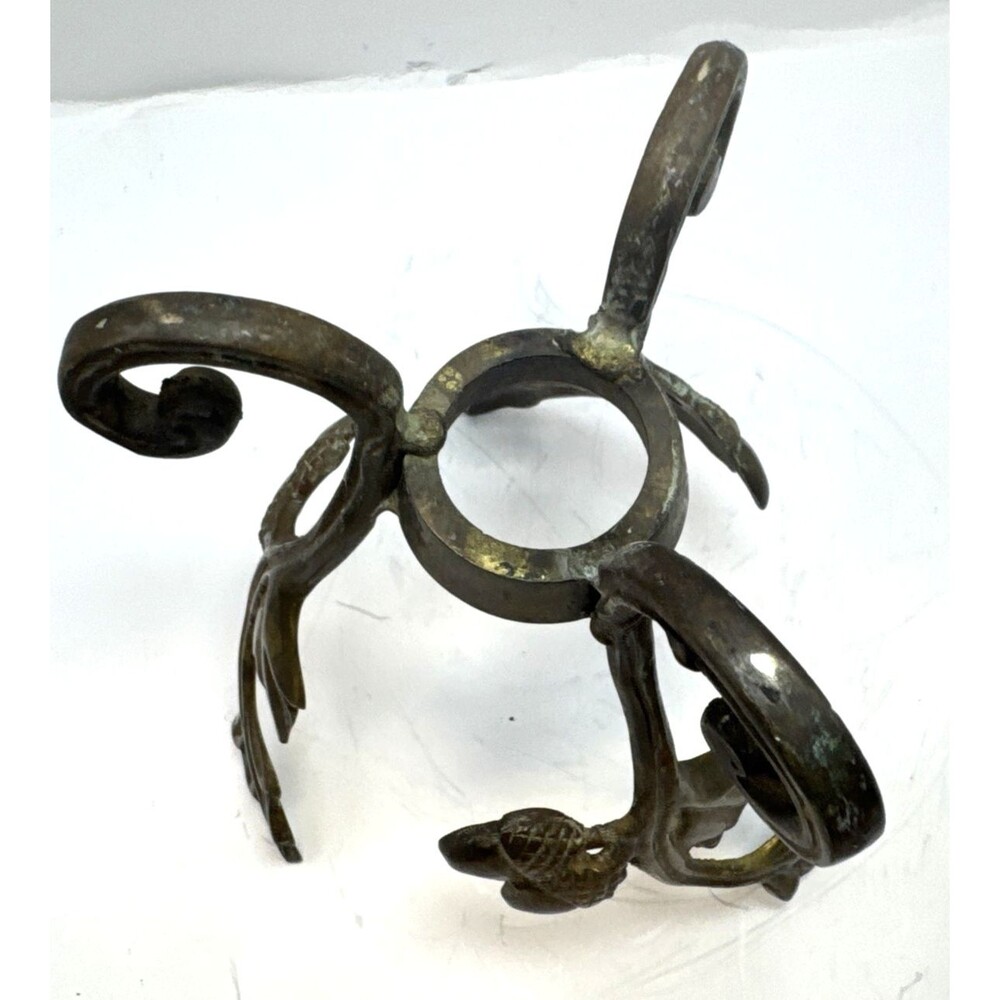 Vintage Brass Victorian/Regency Orb Globe Bowl Stand Holder Acorns 9x5.5 - Picture 10 of 10